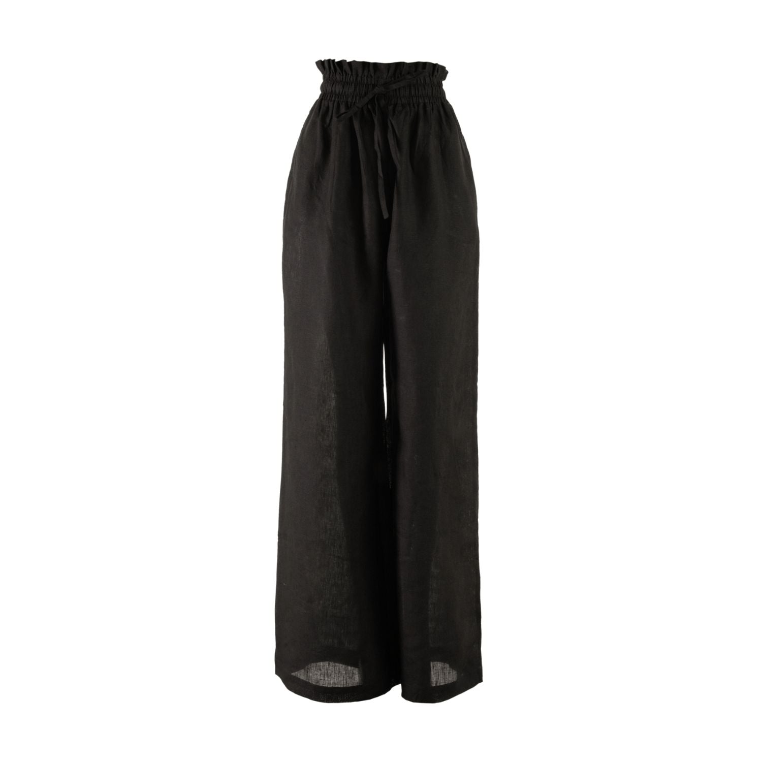 Kampot Linen High Waisted Lounge Pant in Black – NARY